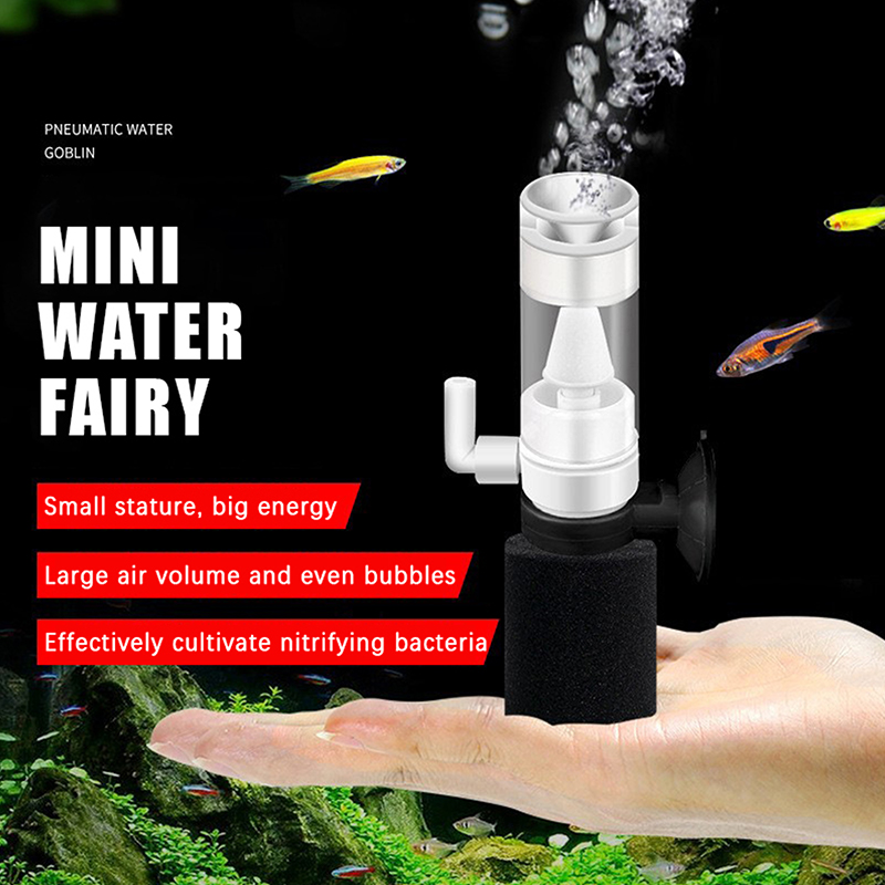 Betta Fish Tank - 空気駆動式水槽スポンジフィルター、超静音動作と効率的な生物学的ろ過機能搭載、小型ベタ、エビ、魚水槽に最適