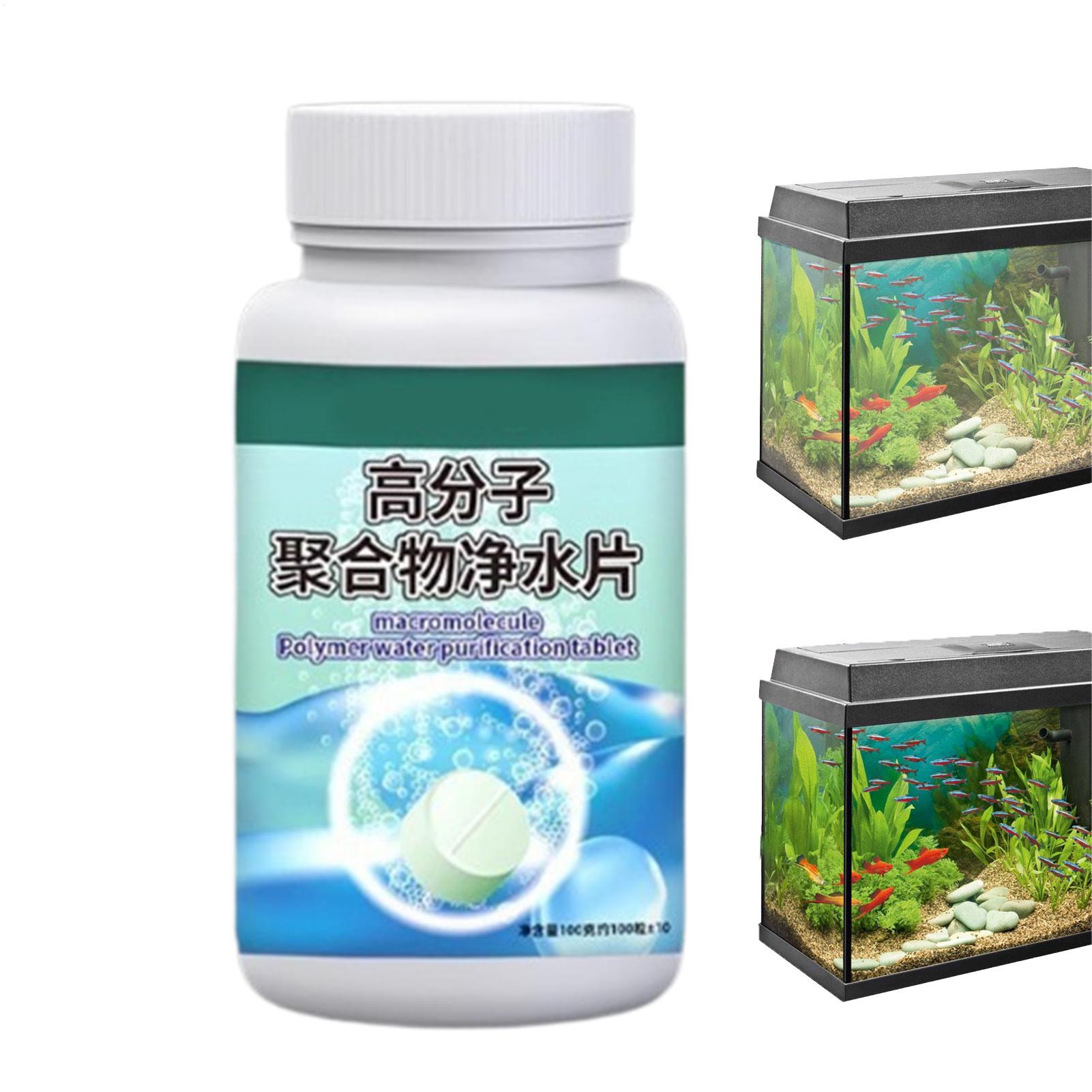 Betta Fish Tank - 魚の水槽藻類除去剤、水槽浄化タブレット、噴水、ベタ、エビ、カメ、家庭用室内水槽用浄水剤