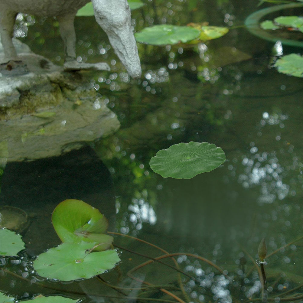 Aquarium Decor - 人工の睡蓮の葉 15枚セット。リアルな浮遊感で、水槽、池、屋外の装飾に最適。