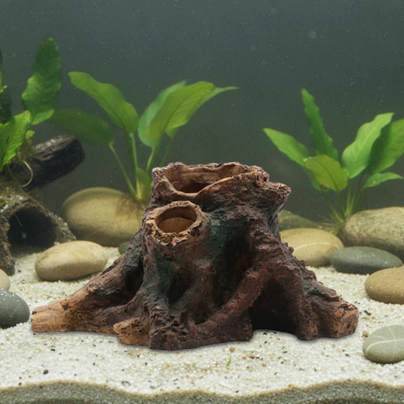 水槽の景観装飾、水槽デコレーション、樹脂製の木の幹のシェルタ - Aquarium Decor のレビューと価格