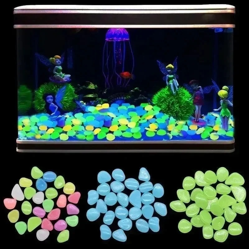 100～1000個の夜光石、暗闇で光るガーデンペブル、歩道、 - Fish Tank Gravel のレビューと価格