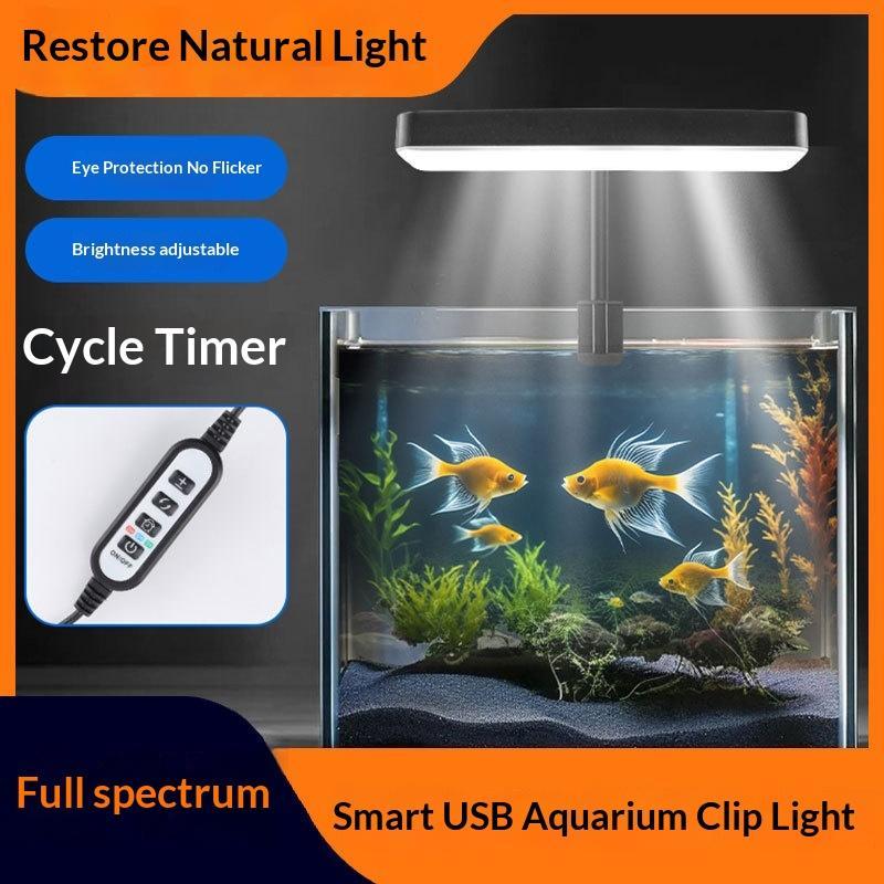 フルスペクトルLED水槽ライト 360度調整可能 タイマー付 - Aquarium Light のレビューと価格
